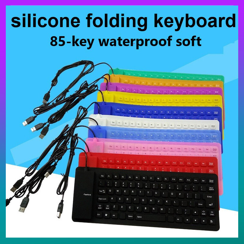 DISOUR Bàn Phím Gập Silicon 85 Phím Cho Máy Vi Tính Máy Tính Xách Tay Máy Tính Bảng Máy Tính Xách Tay Bàn Phím Chơi Game Có Dây Gập Di Động Linh Hoạt USB Mini Chống Nước