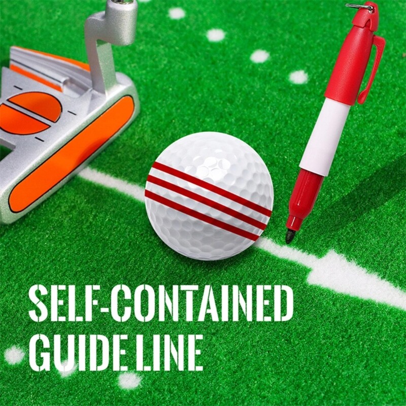 【New Arrival】 2Pcs/set Golf Ball Line Marker Drawing Marking Alignment Tool Marking Template Mark Sign Tool with Golf Ball Marker Pens