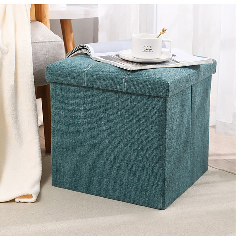 Fabric storage stool storage stool multifunctional can sit and change shoes stool small sofa stool folding storage box home