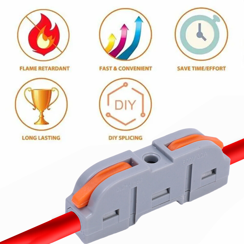10/5Pcs Quick Wiring Connector Fast Splicing Electrical Connector Multiplex Butt Terminal Universal 1 to 1 Inline Wire Connector
