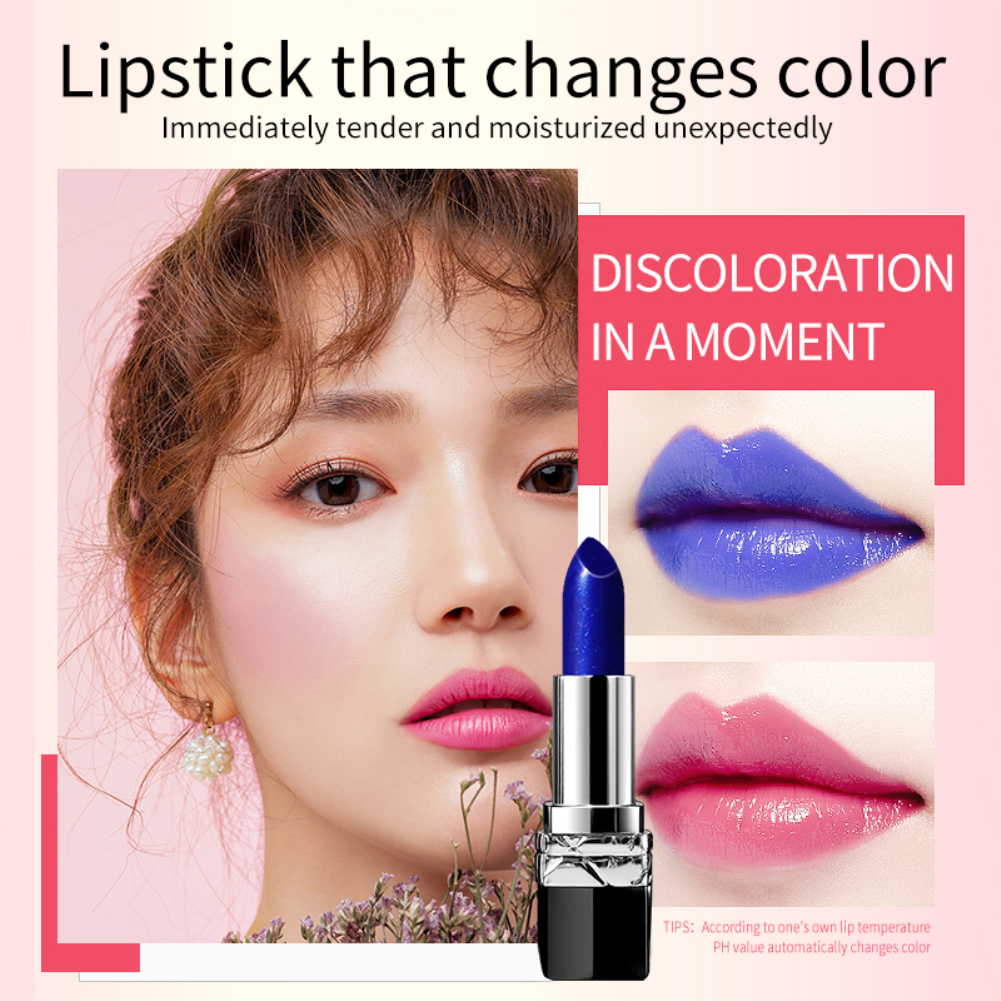 [VIBELY] ELECOOL Official Store 1ชิ้นเปลี่ยนสีลิปสติก Blue Enchantress ...