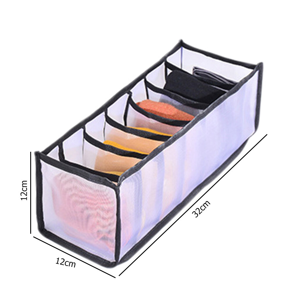 [Chinatera] 6/7/11 Grids Portable Underwear Storage Compartment Box Foldable Bra Organizer Drawer Socks Storage Box Cabinet Drawer Divider Home Wardrobe Organizer