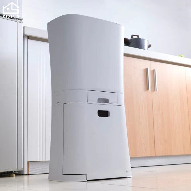 Tầm Nhìn 3 Lớp Nhà Bếp Thùng Rác Thùng Rác Di Chuyển Khô-Ướt Phân Loại Bin Hộ Gia Đình Phân Loại Thùng Rác Tầng Thường Vụ Nhựa Đựng Rác Phân Loại Giỏ Đựng Giấy Thùng Rác Với Bìa