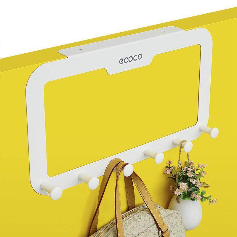 OEM Wall Hook Hook - Door Back Hanger No Trace Nail-Free Coat Rack White Kitchen Bathroom Towel Hook 6 Hooks Home Storage Hooks (White)