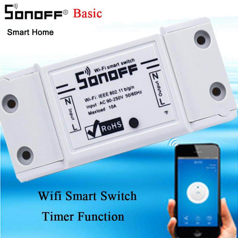 Sonoff Cơ Bản WiFi Không Dây Công Tắc Điều Khiển từ xa Nhà Thông Minh Mô Đun Vỏ ABS Điện Nhà DIY Dành Cho Nhà Thông Minh Tự Động Hóa thông qua EweLink làm việc với Google Nhà và Alexa