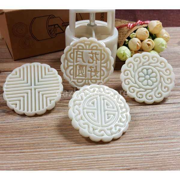 DZS Mới 4 Mẫu Khuôn Bánh trung thu Vuông Fondant Sugarcraft Công Decoratingcookies Khuôn Khuôn Nướng Bánh Dụng Cụ Nóng