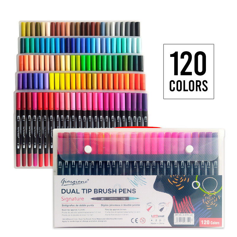 120 Colors Dual Tip Brush Pens Art Markers Set Markers For, 52% OFF