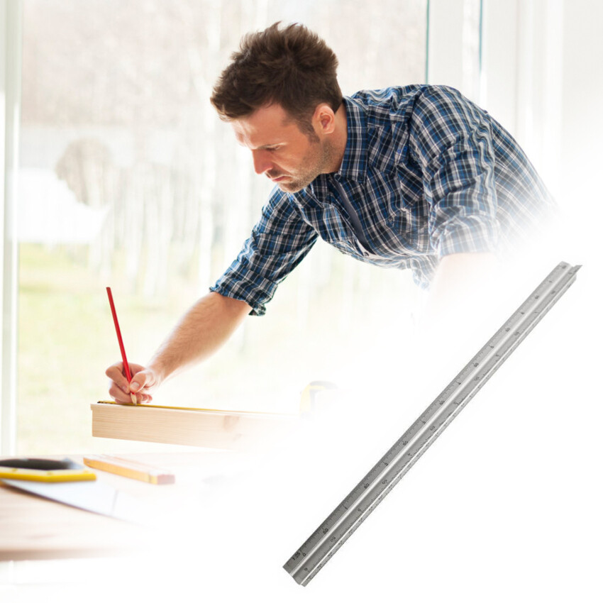 30 cm aluminum alloy triangle scale construction engineering technical drawing ruler