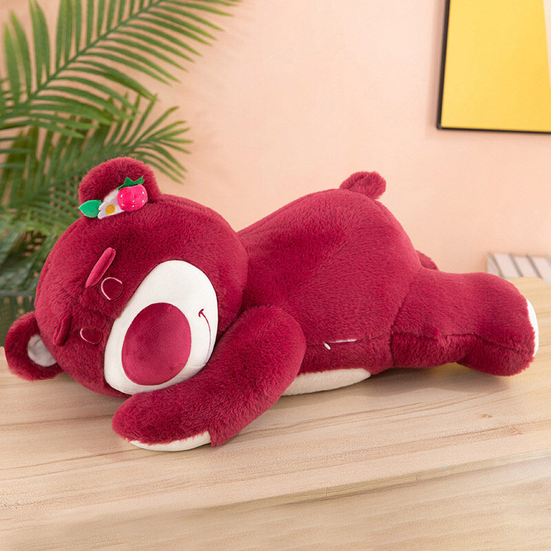 AMILA Strawberry Bear Doll Plush Toy Bed Sleeping Doll Valentine's Day Gift Doll Home Decoration