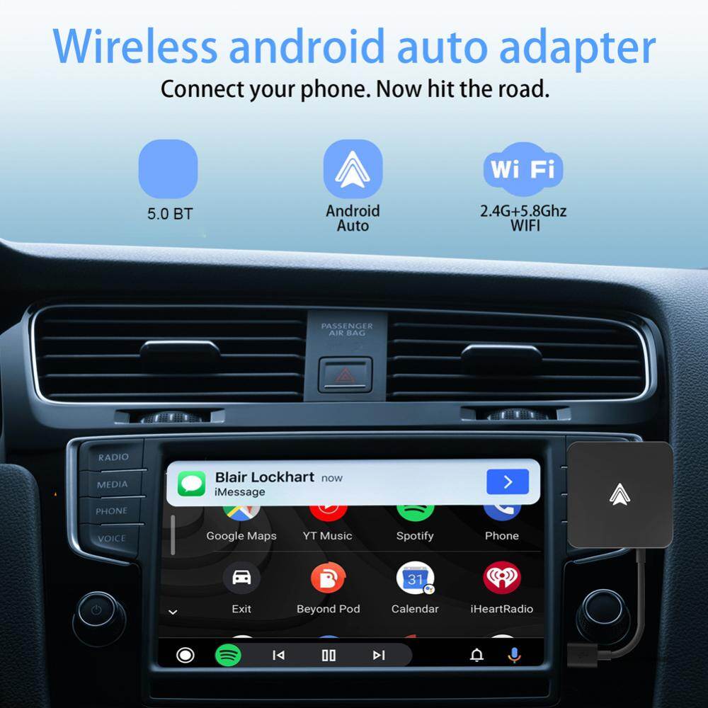 Android Auto Wireless AI Box Bluetooth-compatible 5.0 Car Connector Device WiFi 5.0G Intelligent Module USB Charging for Android Auto Car