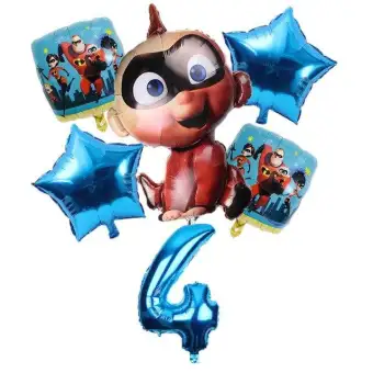 6pcs Lot Incredibles 2 Balloon Baby Birthday Party Decorations