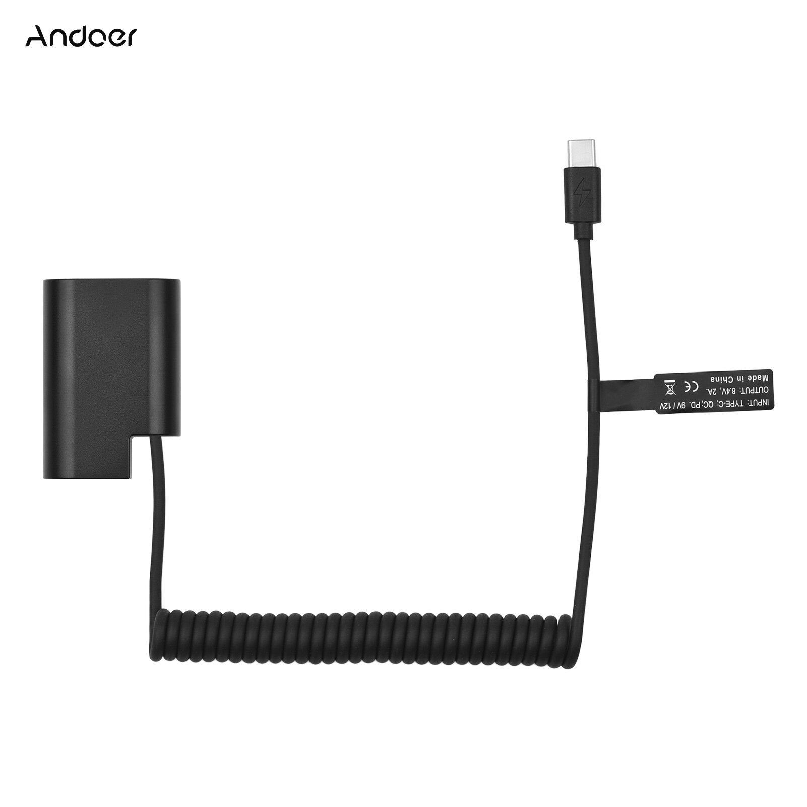 Andoer dmw-dcc12 dummy battery usb-c coupler adapter blf19 dummy battery coupler with usb type-c spring power cable replacement for panasonic lumix dmc-gh5 gh5s gh5m gh4 gh4k gh3 gh3k g9 camera