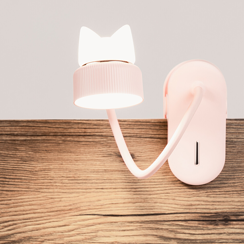 Uareliffe Đèn Mèo Dễ Thương Đèn LED Để Bàn Đèn Kẹp Gấp USB Sạc Lại Được Đèn Đọc Sách Học Tập Ban Đêm Ba Tốc Độ Có Thể Điều Chỉnh Độ Sáng Phạm Vi Chiếu Sáng Rộng 360 ° Chiếu Sáng Thoải Mái Bảo Vệ Mắt Miễn Phí Cho Gia Đình Văn Phòng Ký Túc Xá