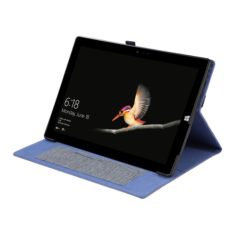 Đứng Bìa trường hợp đối với Microsoft Surface Pro 9 Pro 8 12.3 13 inch vỏ bề mặt Pro 7 6 5 4 trường hợp Jeans vải chất liệu da PU trường hợp