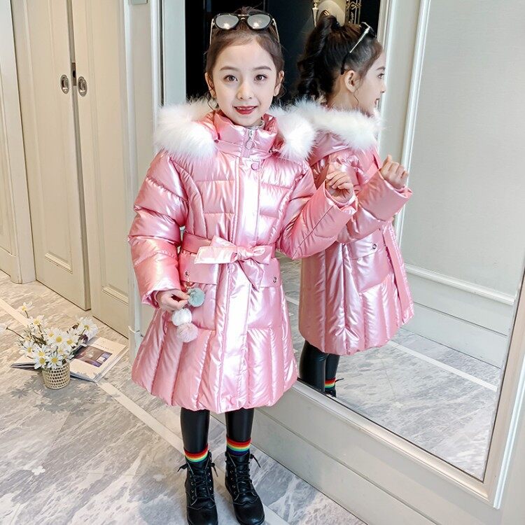 5 6 8 10 12 Years Old Young Girls Warm Coat Winter Waterproof  Parkas Outerwear Teenage Outdoor Outfit Children Kids Girls Fur Hooded Jacket YORCHID
