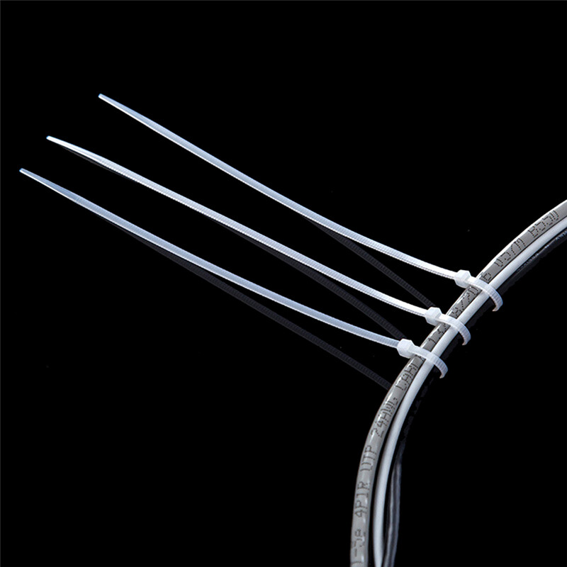 Ministar 100pcs Fasten White Black Cable Wire Zip Ties Self Locking Nylon Cable Tie