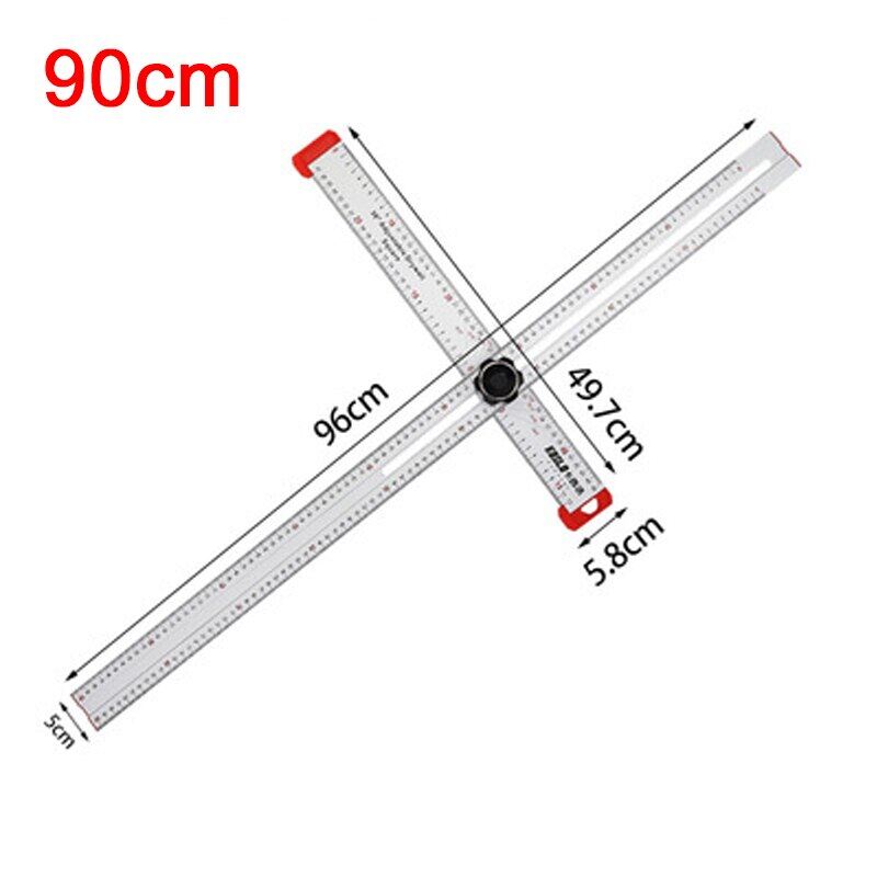 90/45 Degree Precision High Carpentry Movable Square Large Marking Woodworking Movable Combination Angle Ruler