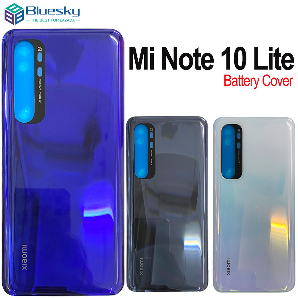 New Cover 6.47"For Xiaomi Mi Note 10 Lite Cover Rear Glass Door Housing M2002F4LG Mi Note10 Lite Back Cover