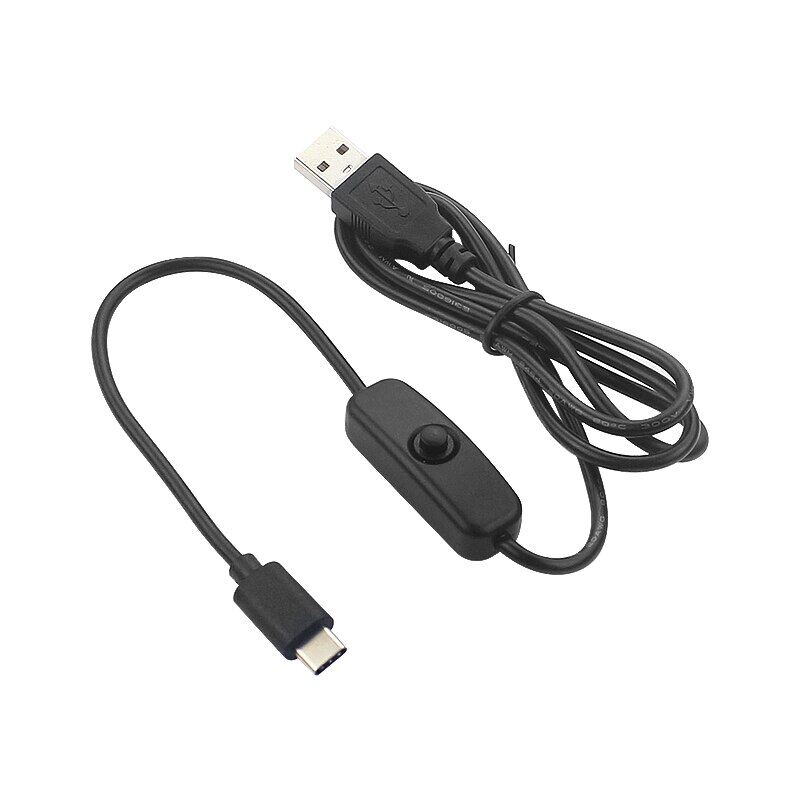 Cáp Nguồn 3A Raspberry Pi 4 1M Cáp Sạc USB Type C Có Nút Công Tắc Bật/Tắt Cho Điện Thoại Android Raspberry Pi 4