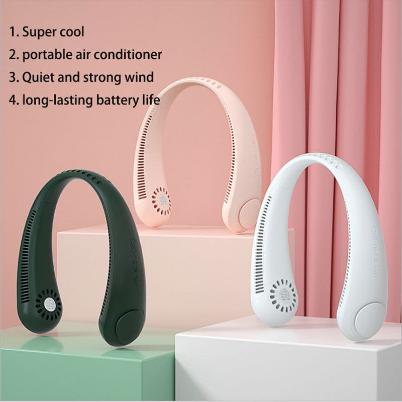 JIASHI Quạt Nhỏ Đeo Cổ Không Lá Quạt Sạc Usb Mini Cầm Tay Gió Lớn