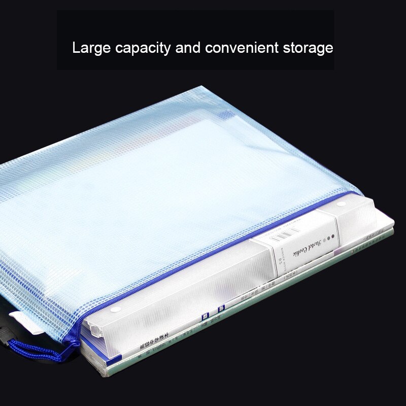 5PCS Stationery Storage Folder File Mesh Zipper Pouch A4 A5 A6 B4 B5 A3 B4 Document Bag Zip File Folders School Office Supplies