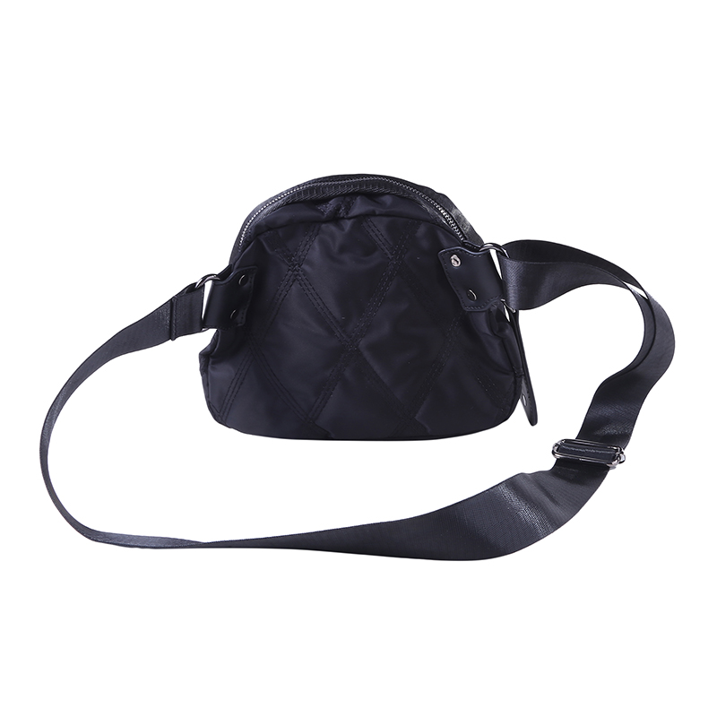 Black Messenger Bag Large-capacity Simple and Versatile Wide-band Rhombus Shell Bag