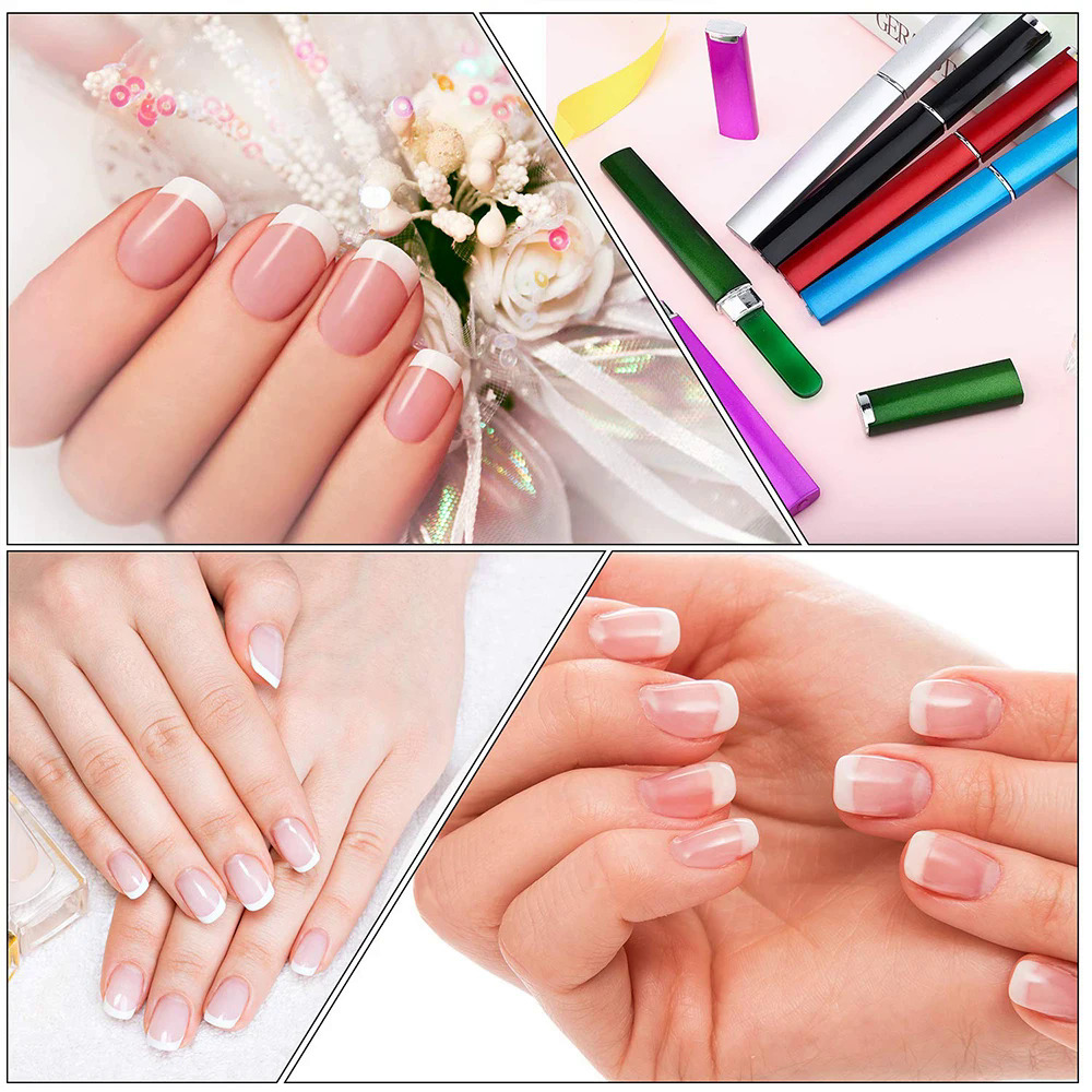 Professional Crystal Glass Nail Files Durable Gradient Double Sided Nail Art Buffer Files With Cases Salon Beauty Tools