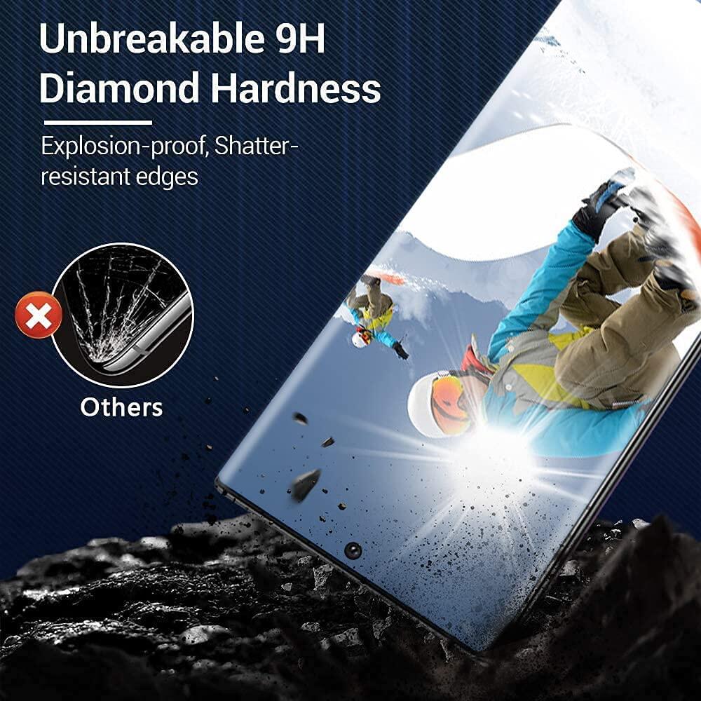 Luowan 1 gói Galaxy Note 20 Ultra Note 10 + Plus miếng bảo vệ màn hình, mở khóa vân tay, bảo hiểm toàn bộ 3D, cho Samsung Galaxy Note 20 Ultra 9H độ cứng cường lực mặt kính bảo vệ màn hình miếng bảo vệ màn hình