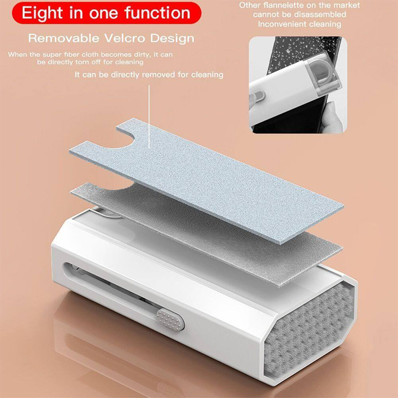 Multifunctional 8-in-1 Keyboard Earphone Clean Tools Kit,Screen Cleaner Spray/Keyboard Clean Brush/Earphone Cleaner Dust Remover/Key Puller/Phone Computer Cleaning Tools