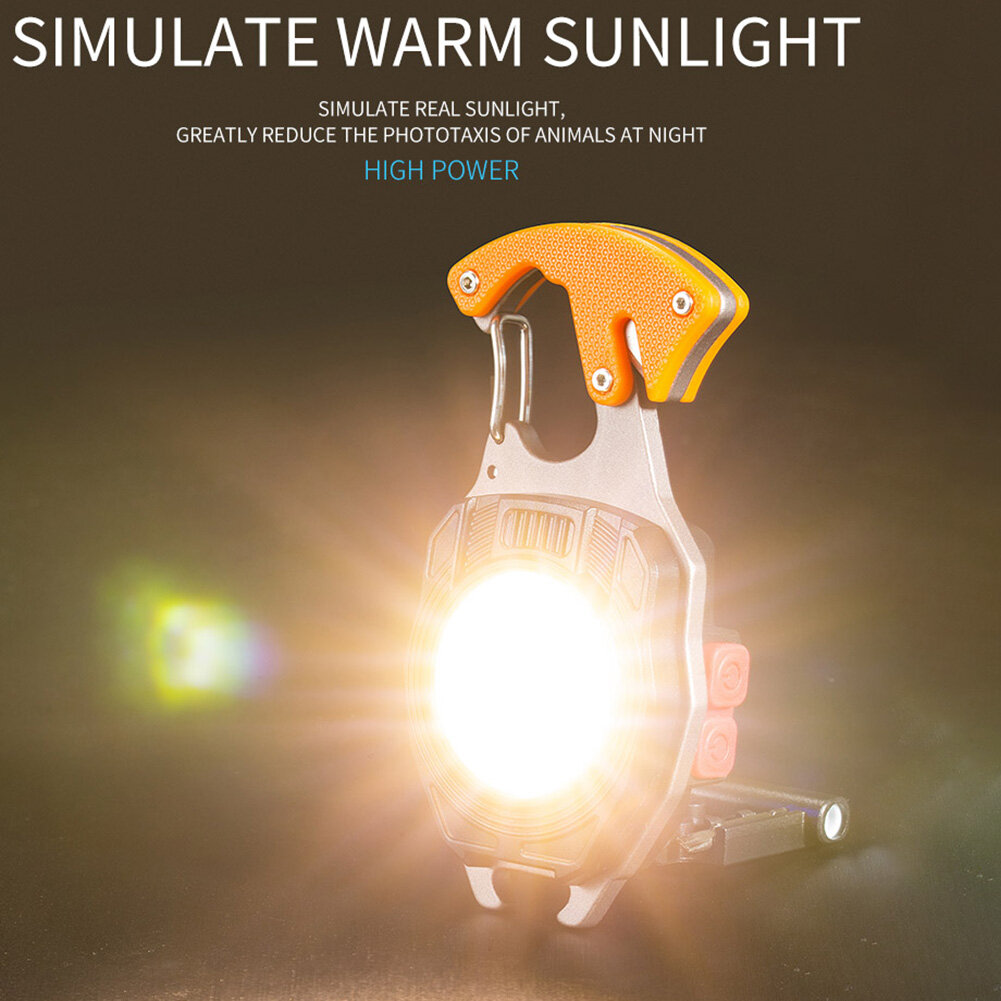 【The New Keychain Móc Khóa Mini Siêu Sáng Đèn Pin Led Đèn Led COB Mini 7 Chế Độ Chiếu Sáng Đa Năng Có Thể Sạc Lại Đèn Flash Móc Chìa Khóa Bỏ Túi USB Cho Cắm Trại Ngoài Trời Đèn Nhỏ Móc Khóa Nút Chai 10000LM