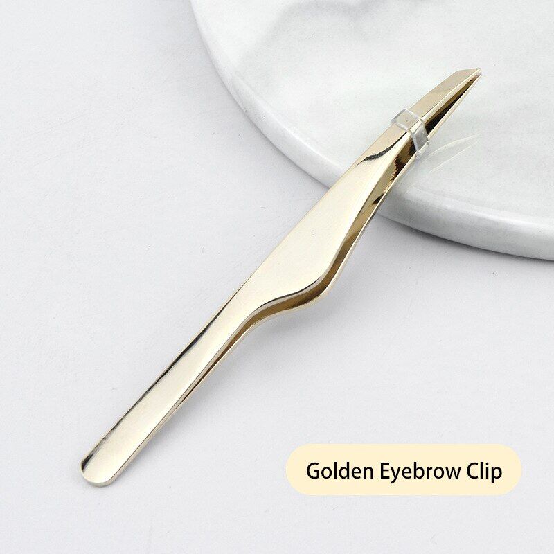 “{：》 Hair Removal Tweezers Stainless Steel Eyebrow Tweezers Slant Tip Point Tip Flat Tip Rose Silver Black Cosmetic Makeup Tools