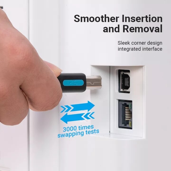 Vention Cáp In USB 2.0 Cáp USB Máy Quét Dữ Liệu Đồng Bộ USB 2.0 Loại A Đực Sang B Đực 1M 2M Cho Máy In HP Canon Epson