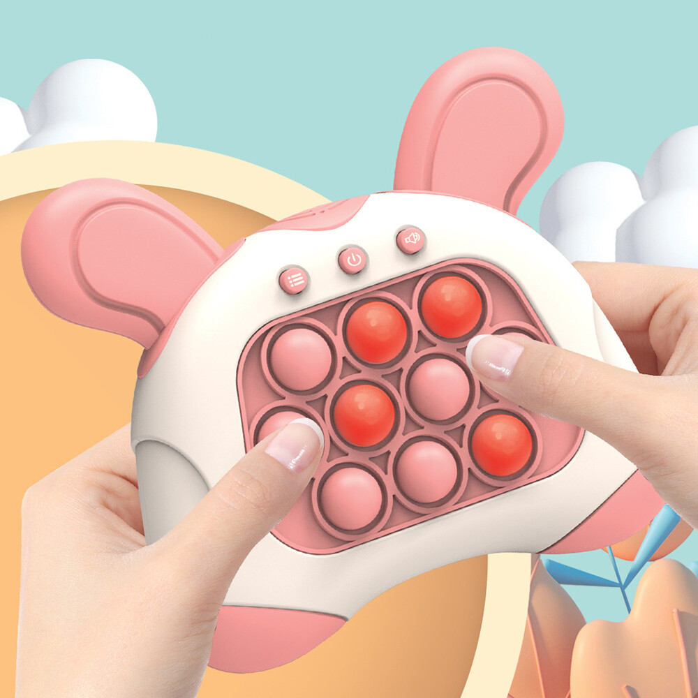sanhe Pop It Quick Push Game Console Electronic Speed Push Pop It Game Console Mainan Edukasi Anak Fokus Training Whack-A-Mole Silikon Eliminasi