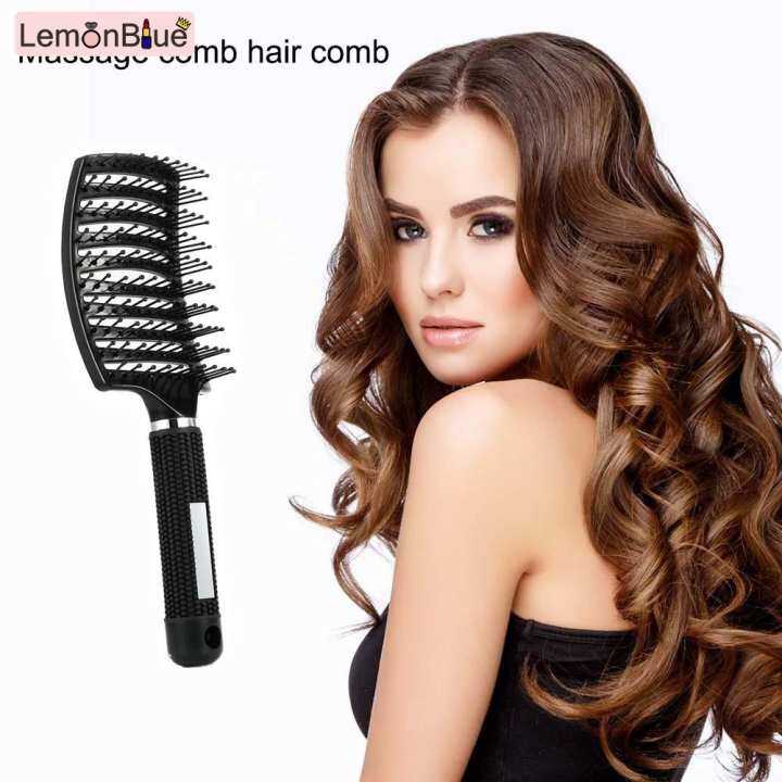 LemonBlue Lược Chải Tóc Chống Tĩnh Điện Chuyên Nghiệp Lược Hàng Cong Mát Xa Da Đầu Dụng Cụ Tạo Kiểu Tóc Cho Thợ Cắt Tóc