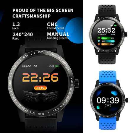 NiceEshop สมาร์ทริสท์แบนด์สำหรับออกกำลังกายนาฬิกาข้อมือเพื่อสุขภาพ, 1.3 หน้าจอสร้อยข้อมือสมาร์ทออกซิเจนการตรวจสอบการนอนหลับกิจกรรม Pedometer แคลอรี่การแจ้งเตือนสำหรับ Android/IOS
