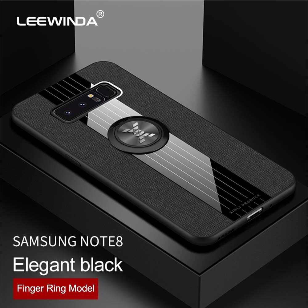 LEEWINDA For Samsung Galaxy Note 8 Phone Case, Leather Armor Cases Ring bracket Cover Shell