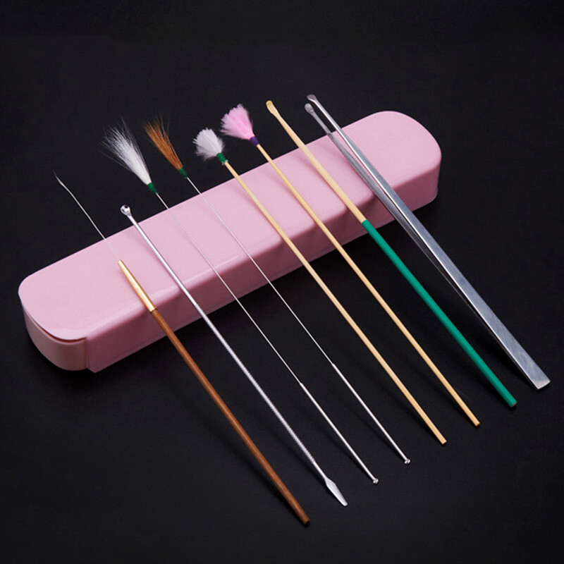 MEIY 8pcs Ear Wax Pickers Set Ear Cleaner Spoon Wax Remover Removal Ear Cleaning Tool