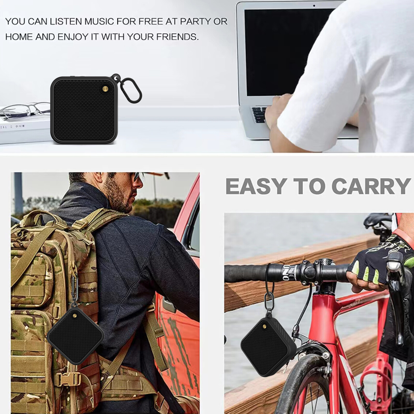 Storage Case Portable Speaker Protective Box Silicone Shockproof Anti-fall Accessories with Metal Hook for Marshall Willen