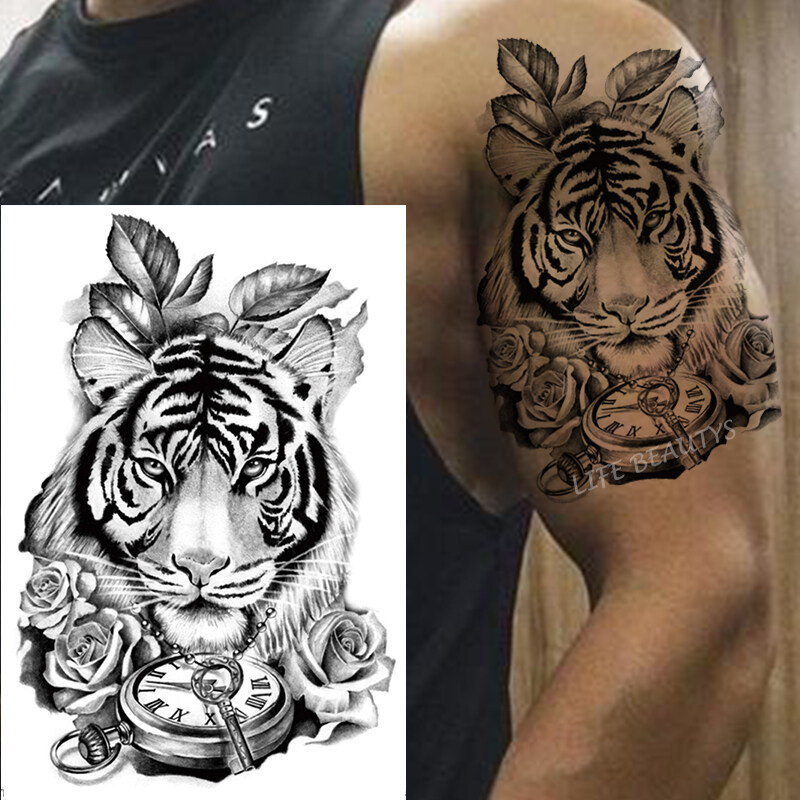 Tiger Wolf,Lion Cool Waterproof Temporary Tattoo Sticker Lion Wolf Animal  Body Art Arm Fake Removable Tatoo Men Women Personality | Lazada PH
