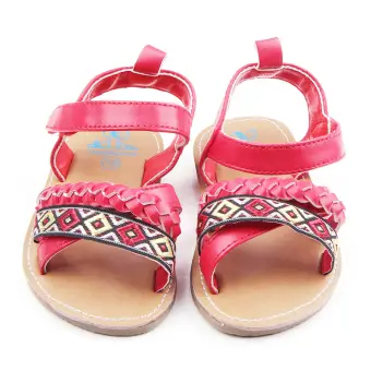 pink hard bottom baby shoes