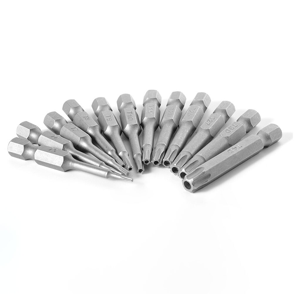 12 Chiếc Tuốc Nơ Vít Torx Điện Rỗng Chuôi Lục Giác 1/4 Inch Mũi Khoan Dụng Cụ Cầm Tay