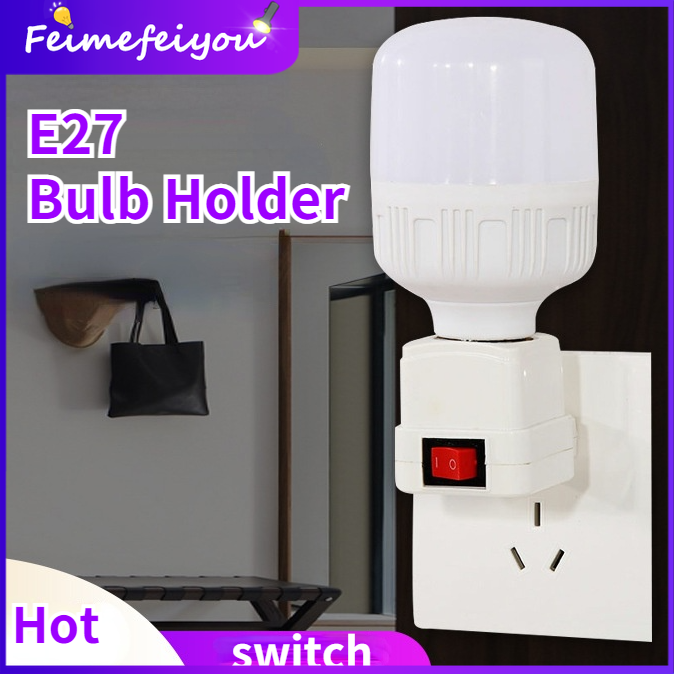 e27 led bulb lamp Holder with US plug switch E27 Screw light bulb LED Lamp socket
