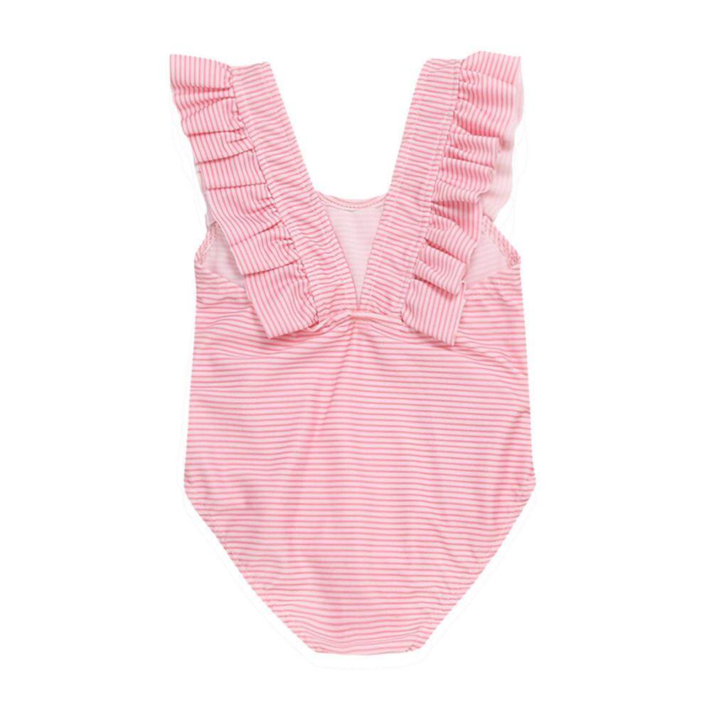 Lovely Infant Kid Baby Girls Striped Bikini Ruffles Swimsuits Bath Swimwear 1PC