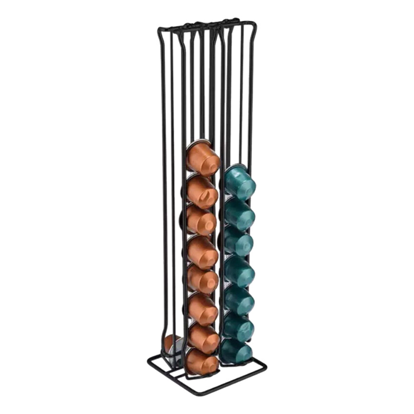 Capsule Holder, Capsule Dispenser For 40 Nespresso Capsules, Coffee Capsule Holder For Storage, Chrome-Plated, Silver