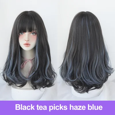 7JHH WIGS 21cm Long Curly Hair Synthetic Wigs Brown Wigs Black Wigs Blue Wigs Colorful Wigs Women Wigs Wigs for women Wigs for Girls Cosplay Wigs
