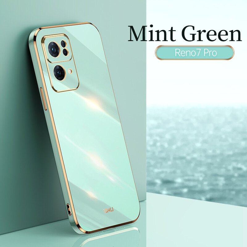 Reflective Straight Edge Plating Casing OPPO Reno 7 Pro Reno 7 Reno7 Z 5G Case Back Cover For Reno7 Z 5G Case