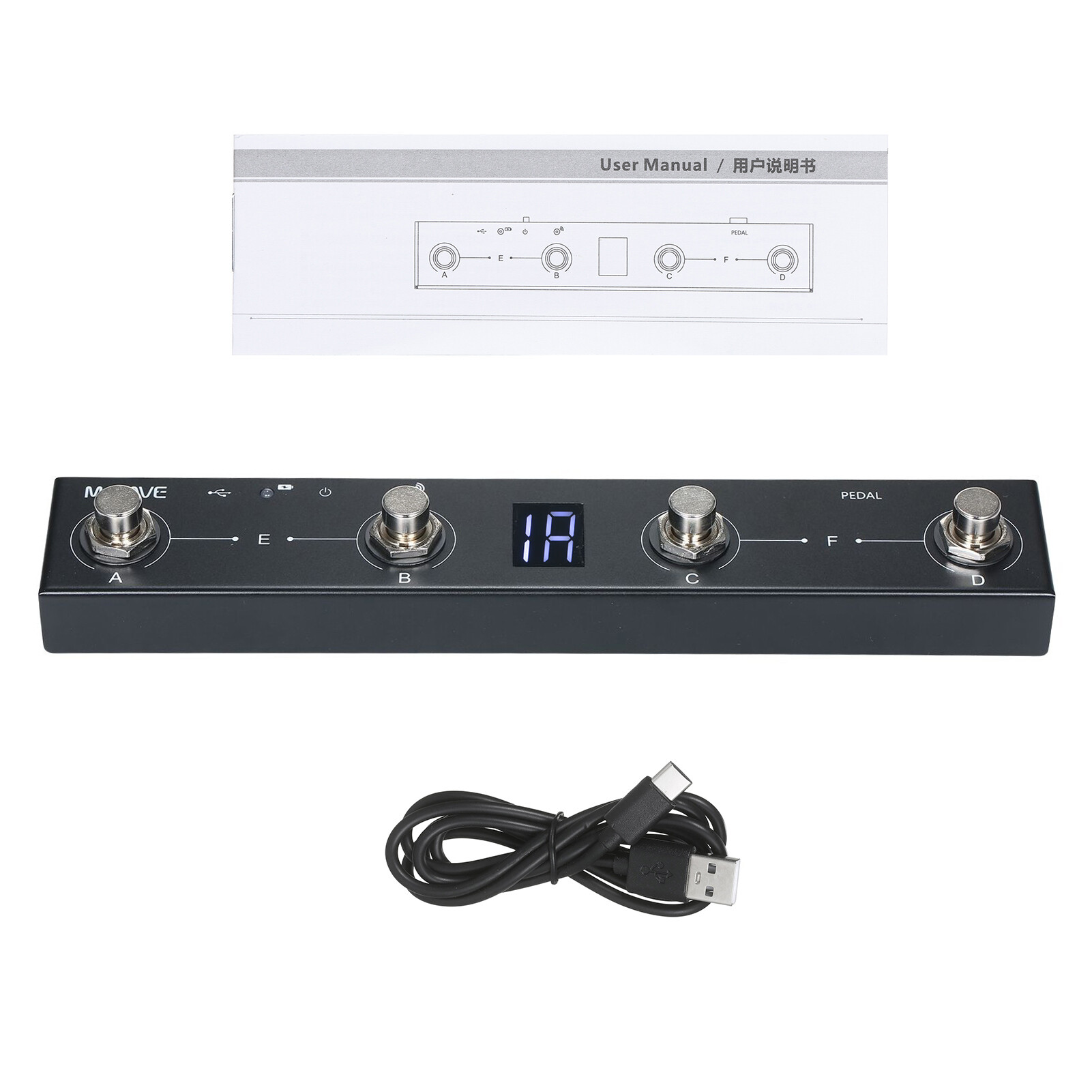 M-VAVE Chocolate BT Wire-less MIDI Controller Rechargeable 4 Buttons Portable MIDI Foot Controller Pedal APP Control