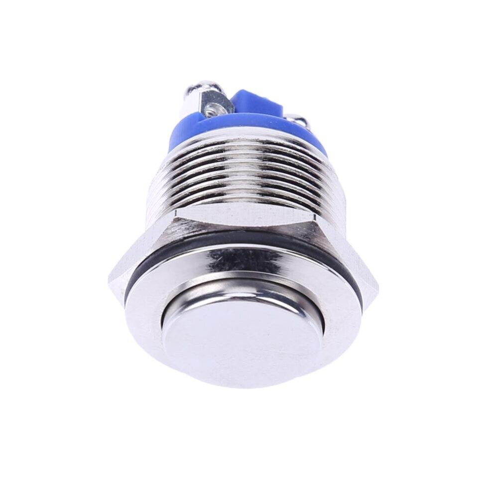 Công Tắc Nút Bấm Kim Loại Chống Nước Màu Bạc 19Mm 12V Cho Xe Hơi