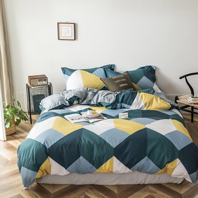 4 IN 1 Cadar Bedding Set Queen King Size Bedsheet Set