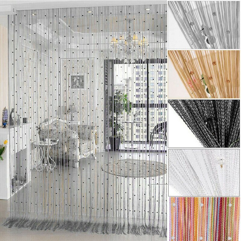 ZMHT Dream Hunter 100*200cm Crystal Beads Door Living Room Partition String Curtain Tassel Drapes Window Divider Line Valance Thread Panel